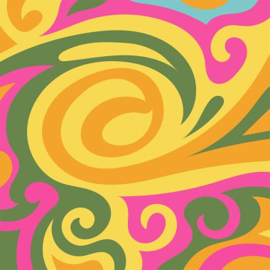 Renkli dalgalı şekilli soyut bir arkaplan. Akan eğrilerle, doku süslemeleriyle soyut kare arkaplan. Poster veya ilgili herhangi bir grafik tasarım amacı için soyut arkaplan