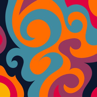 Renkli dalgalı şekilli soyut bir arkaplan. Akan eğrilerle, doku süslemeleriyle soyut kare arkaplan. Poster veya ilgili herhangi bir grafik tasarım amacı için soyut arkaplan