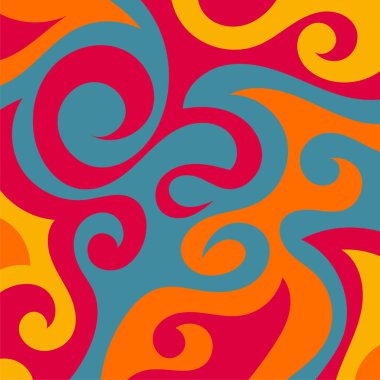 Renkli dalgalı şekilli soyut bir arkaplan. Akan eğrilerle, doku süslemeleriyle soyut kare arkaplan. Poster veya ilgili herhangi bir grafik tasarım amacı için soyut arkaplan