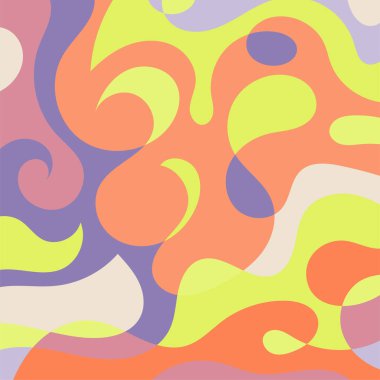 Renkli dalgalı şekilli soyut bir arkaplan. Akan eğrilerle, doku süslemeleriyle soyut kare arkaplan. Poster veya ilgili herhangi bir grafik tasarım amacı için soyut arkaplan