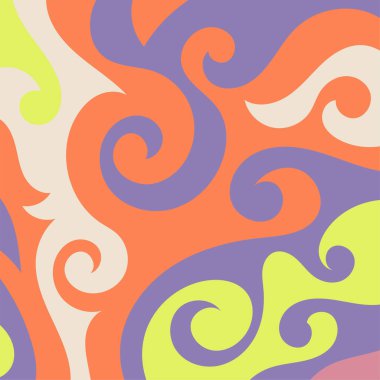 Renkli dalgalı şekilli soyut bir arkaplan. Akan eğrilerle, doku süslemeleriyle soyut kare arkaplan. Poster veya ilgili herhangi bir grafik tasarım amacı için soyut arkaplan