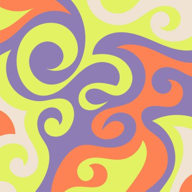 Renkli dalgalı şekilli soyut bir arkaplan. Akan eğrilerle, doku süslemeleriyle soyut kare arkaplan. Poster veya ilgili herhangi bir grafik tasarım amacı için soyut arkaplan