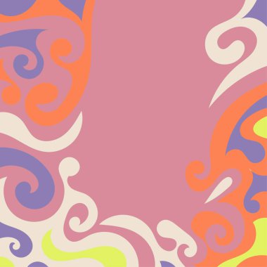 Renkli dalgalı şekilli soyut bir arkaplan. Akan eğrilerle, doku süslemeleriyle soyut kare arkaplan. Poster veya ilgili herhangi bir grafik tasarım amacı için soyut arkaplan