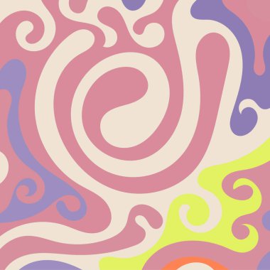 Renkli dalgalı şekilli soyut bir arkaplan. Akan eğrilerle, doku süslemeleriyle soyut kare arkaplan. Poster veya ilgili herhangi bir grafik tasarım amacı için soyut arkaplan