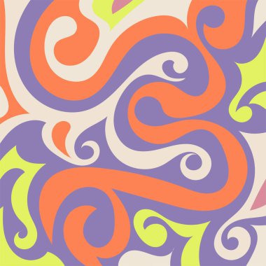 Renkli dalgalı şekilli soyut bir arkaplan. Akan eğrilerle, doku süslemeleriyle soyut kare arkaplan. Poster veya ilgili herhangi bir grafik tasarım amacı için soyut arkaplan