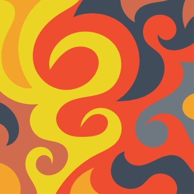 Renkli dalgalı şekilli soyut bir arkaplan. Akan eğrilerle, doku süslemeleriyle soyut kare arkaplan. Poster veya ilgili herhangi bir grafik tasarım amacı için soyut arkaplan