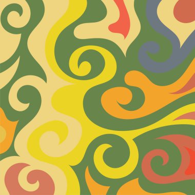 Renkli dalgalı şekilli soyut bir arkaplan. Akan eğrilerle, doku süslemeleriyle soyut kare arkaplan. Poster veya ilgili herhangi bir grafik tasarım amacı için soyut arkaplan