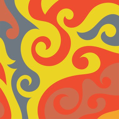 Kıvrımlı kıvrımlı doku süslemeleri olan soyut kare arkaplan. Renkli dalgalı şekilli soyut bir arkaplan. Poster veya ilgili herhangi bir grafik tasarım amacı için soyut arkaplan