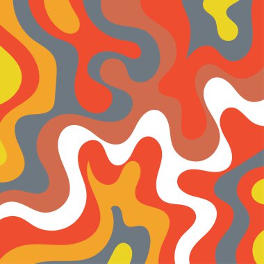 Kıvrımlı kıvrımlı doku süslemeleri olan soyut kare arkaplan. Renkli dalgalı şekilli soyut bir arkaplan. Poster veya ilgili herhangi bir grafik tasarım amacı için soyut arkaplan