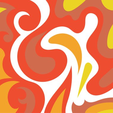 Kıvrımlı kıvrımlı doku süslemeleri olan soyut kare arkaplan. Renkli dalgalı şekilli soyut bir arkaplan. Poster veya ilgili herhangi bir grafik tasarım amacı için soyut arkaplan