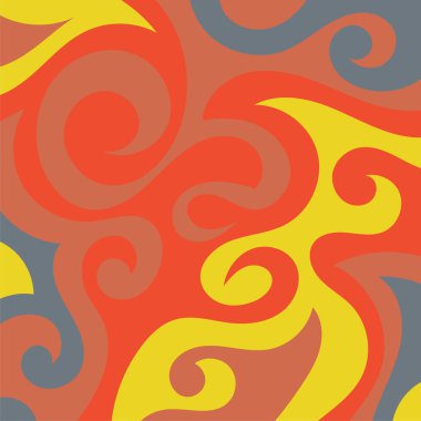 Kıvrımlı kıvrımlı doku süslemeleri olan soyut kare arkaplan. Renkli dalgalı şekilli soyut bir arkaplan. Poster veya ilgili herhangi bir grafik tasarım amacı için soyut arkaplan