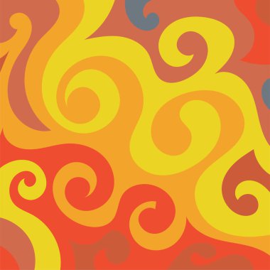 Kıvrımlı kıvrımlı doku süslemeleri olan soyut kare arkaplan. Renkli dalgalı şekilli soyut bir arkaplan. Poster veya ilgili herhangi bir grafik tasarım amacı için soyut arkaplan