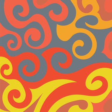 Kıvrımlı kıvrımlı doku süslemeleri olan soyut kare arkaplan. Renkli dalgalı şekilli soyut bir arkaplan. Poster veya ilgili herhangi bir grafik tasarım amacı için soyut arkaplan