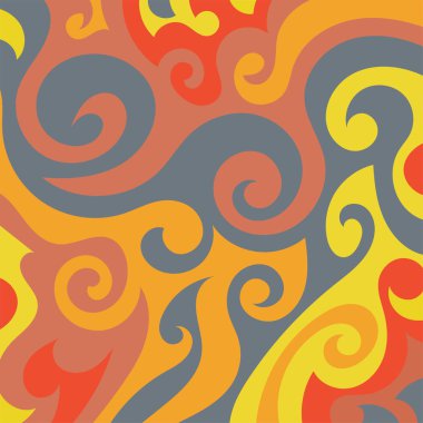 Kıvrımlı kıvrımlı doku süslemeleri olan soyut kare arkaplan. Renkli dalgalı şekilli soyut bir arkaplan. Poster veya ilgili herhangi bir grafik tasarım amacı için soyut arkaplan