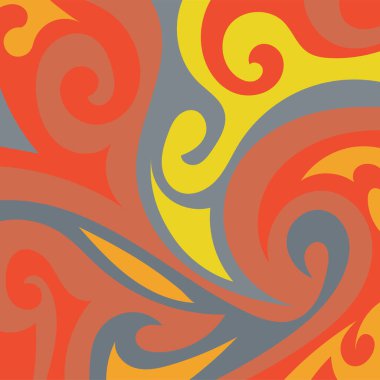 Kıvrımlı kıvrımlı doku süslemeleri olan soyut kare arkaplan. Renkli dalgalı şekilli soyut bir arkaplan. Poster veya ilgili herhangi bir grafik tasarım amacı için soyut arkaplan