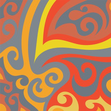 Kıvrımlı kıvrımlı doku süslemeleri olan soyut kare arkaplan. Renkli dalgalı şekilli soyut bir arkaplan. Poster veya ilgili herhangi bir grafik tasarım amacı için soyut arkaplan