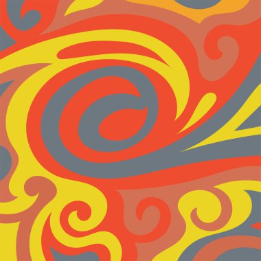 Kıvrımlı kıvrımlı doku süslemeleri olan soyut kare arkaplan. Renkli dalgalı şekilli soyut bir arkaplan. Poster veya ilgili herhangi bir grafik tasarım amacı için soyut arkaplan