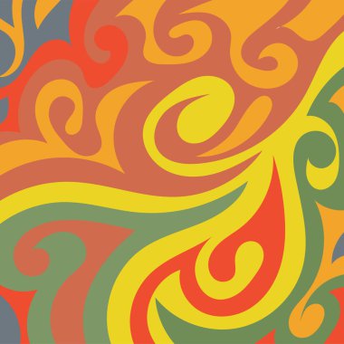 Kıvrımlı kıvrımlı doku süslemeleri olan soyut kare arkaplan. Renkli dalgalı şekilli soyut bir arkaplan. Poster veya ilgili herhangi bir grafik tasarım amacı için soyut arkaplan