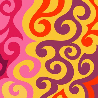 Kıvrımlı kıvrımlı doku süslemeleri olan soyut kare arkaplan. Renkli dalgalı şekilli soyut bir arkaplan. Poster veya ilgili herhangi bir grafik tasarım amacı için soyut arkaplan