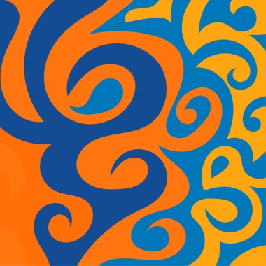 Girdap kıvrımlı doku süslemeleriyle soyut kare arkaplan.