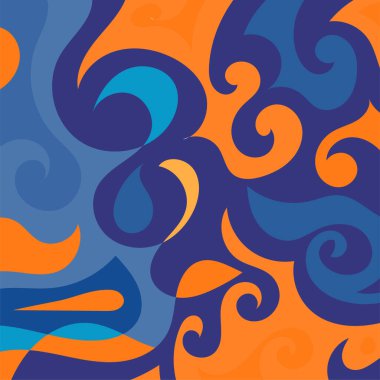 Girdap kıvrımlı doku süslemeleriyle soyut kare arkaplan.