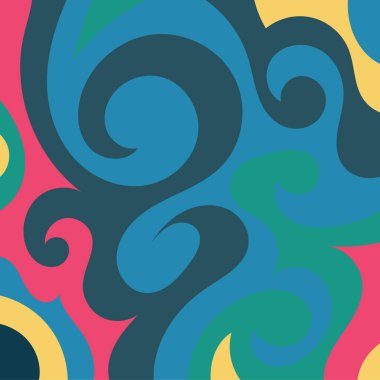 Girdap kıvrımlı doku süslemeleriyle soyut kare arkaplan.