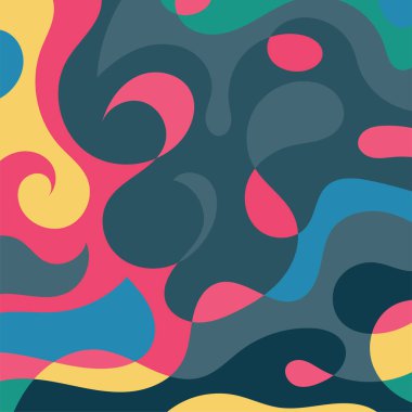 Girdap kıvrımlı doku süslemeleriyle soyut kare arkaplan.