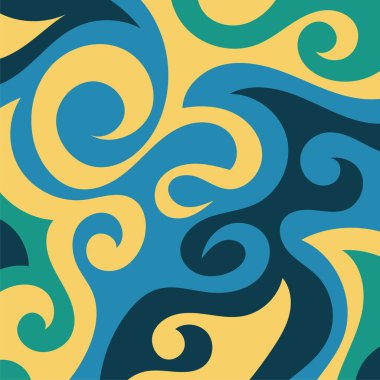 Girdap kıvrımlı doku süslemeleriyle soyut kare arkaplan.