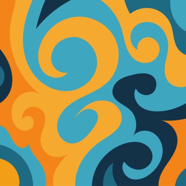 Girdap kıvrımlı doku süslemeleriyle soyut kare arkaplan.