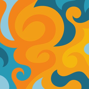 Girdap kıvrımlı doku süslemeleriyle soyut kare arkaplan.