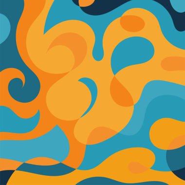 Girdap kıvrımlı doku süslemeleriyle soyut kare arkaplan.