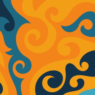 Girdap kıvrımlı doku süslemeleriyle soyut kare arkaplan.