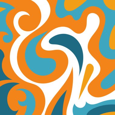 Girdap kıvrımlı doku süslemeleriyle soyut kare arkaplan.