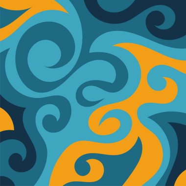 Girdap kıvrımlı doku süslemeleriyle soyut kare arkaplan.