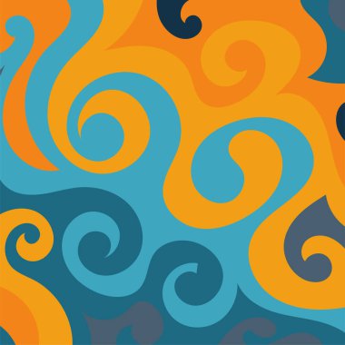 Girdap kıvrımlı doku süslemeleriyle soyut kare arkaplan.