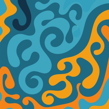 Girdap kıvrımlı doku süslemeleriyle soyut kare arkaplan.