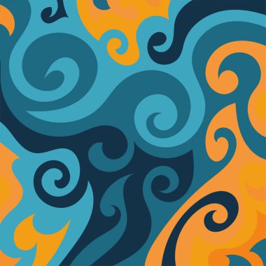 Girdap kıvrımlı doku süslemeleriyle soyut kare arkaplan.