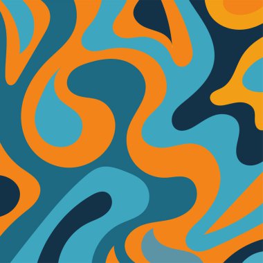 Girdap kıvrımlı doku süslemeleriyle soyut kare arkaplan.