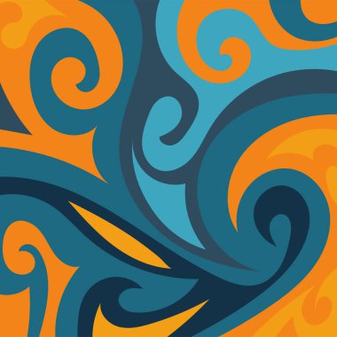 Girdap kıvrımlı doku süslemeleriyle soyut kare arkaplan.