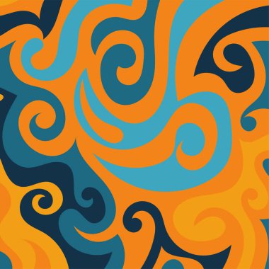 Girdap kıvrımlı doku süslemeleriyle soyut kare arkaplan.