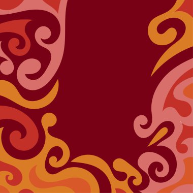 Girdap kıvrımlı doku süslemeleriyle soyut kare arkaplan.