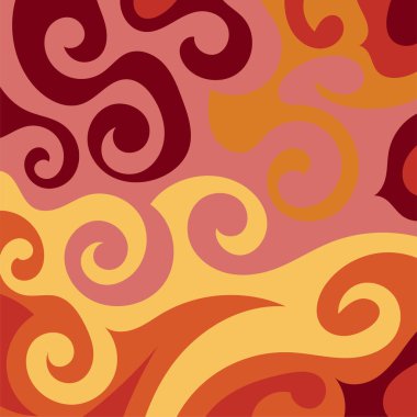 Girdap kıvrımlı doku süslemeleriyle soyut kare arkaplan.