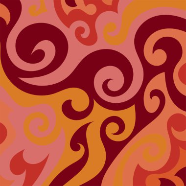 Girdap kıvrımlı doku süslemeleriyle soyut kare arkaplan.