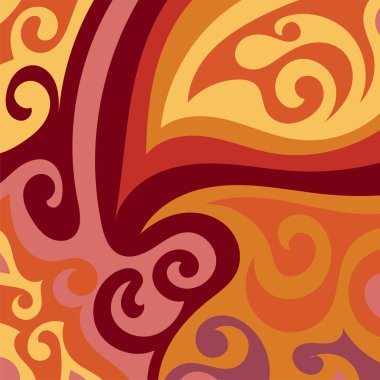 Girdap kıvrımlı doku süslemeleriyle soyut kare arkaplan.