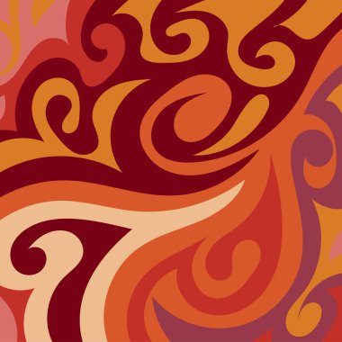 Girdap kıvrımlı doku süslemeleriyle soyut kare arkaplan.