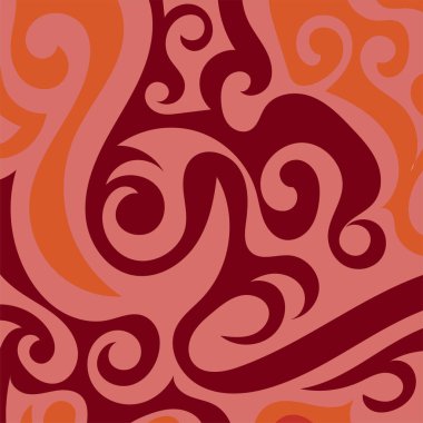 Girdap kıvrımlı doku süslemeleriyle soyut kare arkaplan.