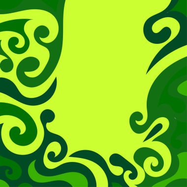 Girdap kıvrımlı doku süslemeleriyle soyut kare arkaplan.