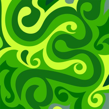 Girdap kıvrımlı doku süslemeleriyle soyut kare arkaplan.