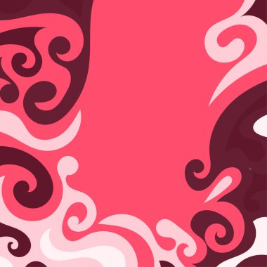 Girdap kıvrımlı doku süslemeleriyle soyut kare arkaplan.