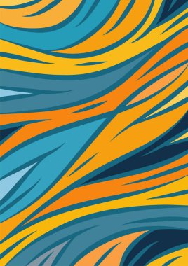 Kavisli şekilli soyut bir arkaplan. Akan kıvrımlar renkli arka plan sanatı. Dalgalı şekillerin ve parlak renklerin soyut arkaplanı.